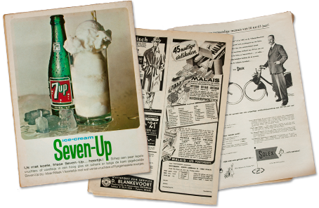 Vintage tijdschriften advertenties